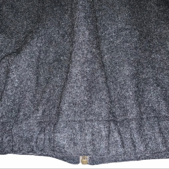 Banana Republic size L dark gray wool blend zip up front long sleeve jacket coat - Picture 9 of 13